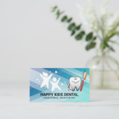 Kinder Logo | Tand en borstel Cartoon Visitekaartje (Staand voorkant)