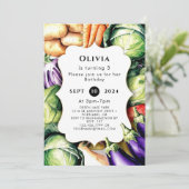 Kinder lokaal geteelde boeren marktverjaardag kaart (Staand voorkant)