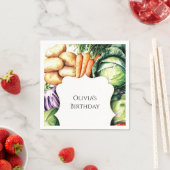 Kinder lokaal geteelde boeren marktverjaardag servet (Insitu)