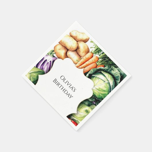 Kinder lokaal geteelde boeren marktverjaardag servet (Hoek)