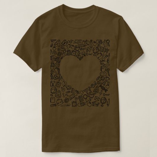Kinder loopbaan schoolklas hartleren t t-shirt (Design voorkant)