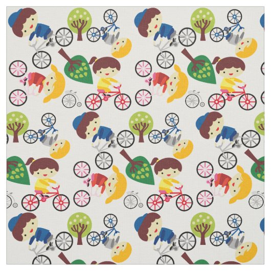 Kinder Love Bicycles Fabric Stof (Swatch)