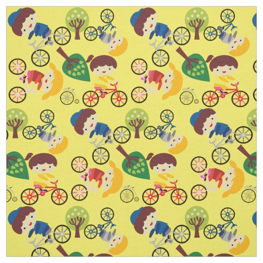 Kinder Love Bicycles Fabric Stof (Swatch)