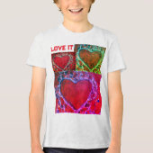 Kinder "Love It" meerdere Hearts T-shirt (Voorkant)