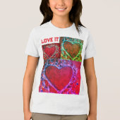 Kinder "Love It" meerdere Hearts T-shirt (Voorkant)