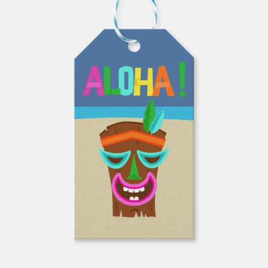 Kinder Luau-partij in Hawaiian Cadeaulabel (Voorkant)