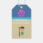 Kinder Luau-partij in Hawaiian Cadeaulabel (Achterkant)