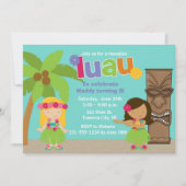 Kinder Luau-partij in Hawaiian Kaart (Voorkant)