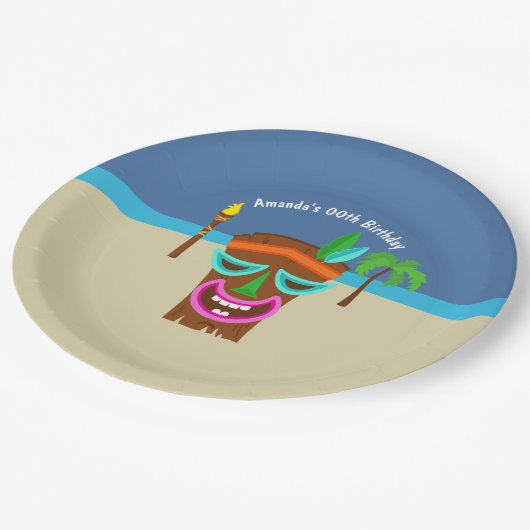 Kinder Luau-partij in Hawaiian Papieren Bordje (Gekanteld)