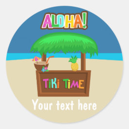 Kinder Luau-partij in Hawaiian Ronde Sticker