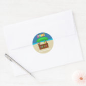 Kinder Luau-partij in Hawaiian Ronde Sticker (Envelop)