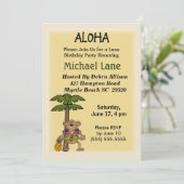 Kinder Luau Verjaardagsuitnodiging Kaart (Staand voorkant)