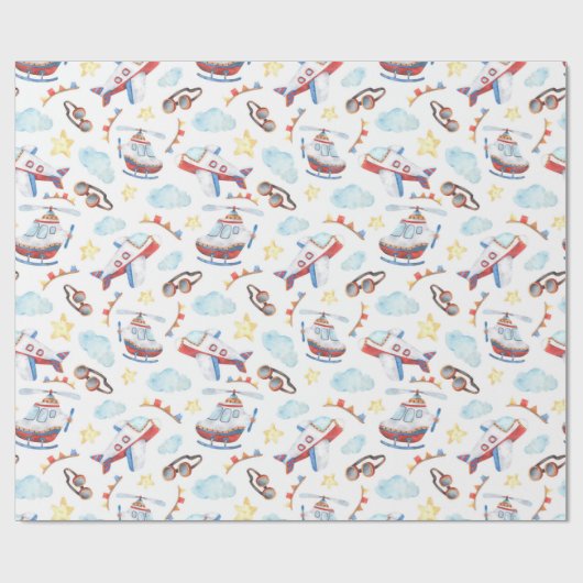 Kinder  Luchtvaartdag Cadeaupapier (Vlak)