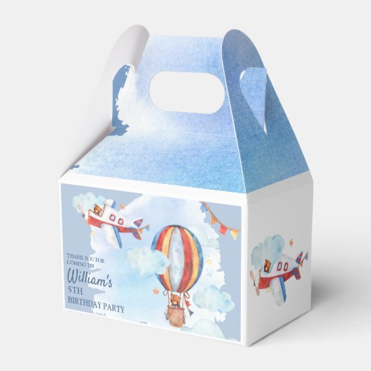 Kinder  Luchtvaarthday Partij Hartelijk dank Bedankdoosjes (Achterkant)