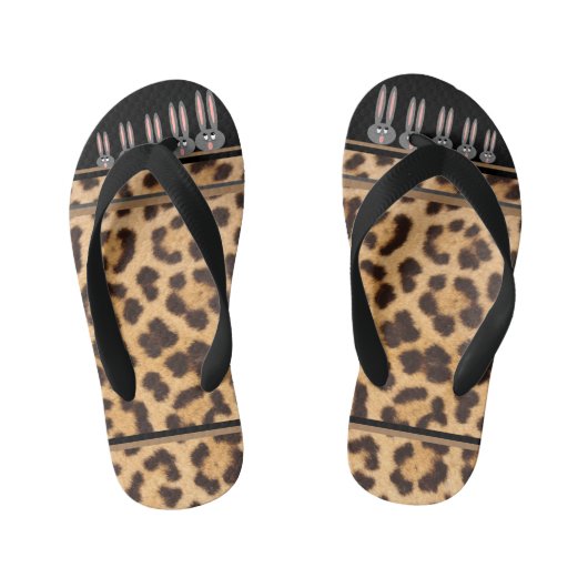 Kinder luipaard Print Bunny Toes Teenslippers (Voetbed)