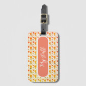 Kinder lunchbox met oranje tulp bloemmotief bagagelabel (Voorkant (verticaal))