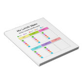 Kinder lunchplanner met voedselgroepen Notitieblok (Schuin)
