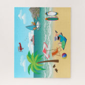 Kinder maaltijden, mam Sun Tanning - vun Beach Vac Legpuzzel (Verticaal)