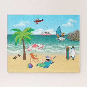 Kinder maaltijden, mam Sun Tanning - vun Beach Vac Legpuzzel