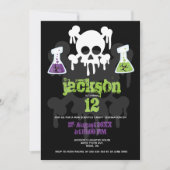 Kinder Mad Scientist Creepy Scull Custom Birthday Kaart (Voorkant)