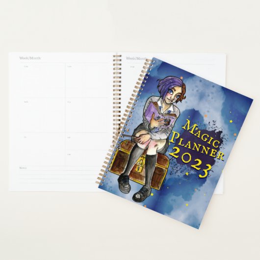 Kinder Magic Schoolgirl Cartoon Waterverf Planner (Display)
