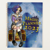 Kinder Magic Schoolgirl Cartoon Waterverf Planner (Voorkant)