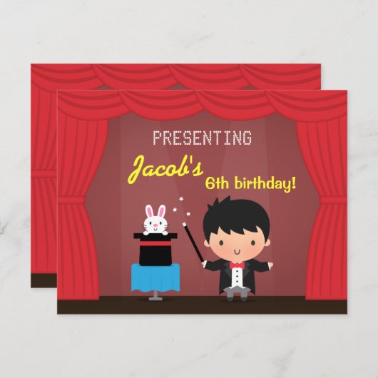 Kinder magiër-feestdagen kaart (Voorkant / Achterkant)