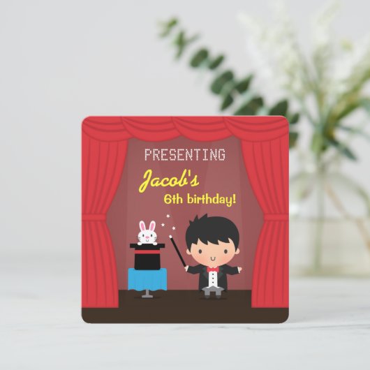 Kinder magiër-feestdagen kaart (Staand voorkant)