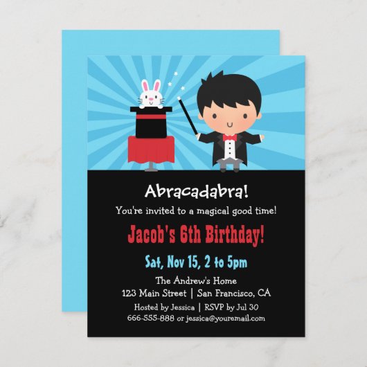 Kinder magiër-feestdagen kaart (Voorkant / Achterkant)