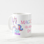 Kinder magische 3de verjaardag Unicorn Mok (Voorkant links)