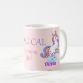 Kinder magische 3de verjaardag Unicorn roze Mok (Voorkant rechts)