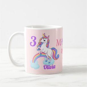 Kinder magische 3de verjaardag Unicorn roze Mok