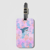 kinder magische haai onder het zee regenbooggradië bagagelabel (Voorkant (verticaal))