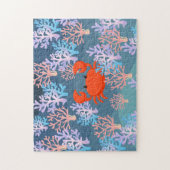 kinder magische krab onder het zee regenboog paste legpuzzel (Verticaal)