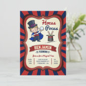 Kinder Magische Show Birthday Party nodigt uit Kaart (Staand voorkant)