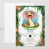 Kinder magische slangenverjaardag kaart (Voorkant / Achterkant)