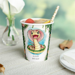 Kinder magische slangenverjaardag papieren bekers