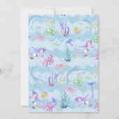 Kinder magische zeemeermin verjaardagsfeestje kaart (Achterkant)