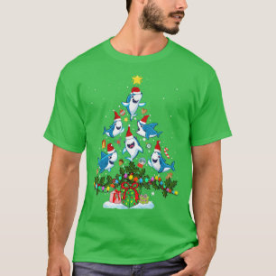Kinder Mannen vrouwen kerstman Riding Shark Christ T-shirt