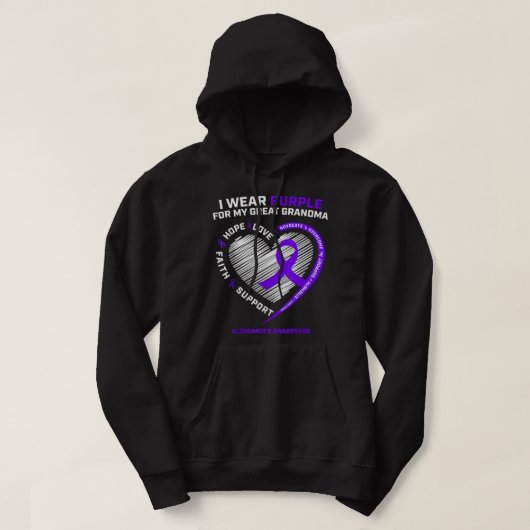 Kinder Mannen Vrouwen Paars Grootmoeder Alzheimer  Hoodie (Design voorkant)