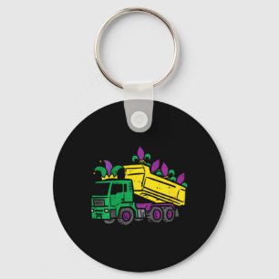 Kinder Mardi Gras Dump Truck Schattigee Bouwjongen Sleutelhanger