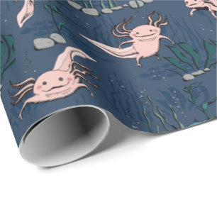 Kinder marine groen onderwater Axolotl tekening Cadeaupapier