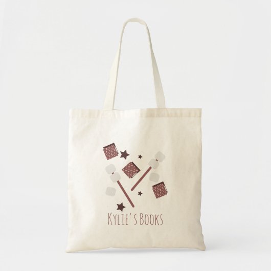 Kinder Marshmallows Chocolade Bibliotheek Boekenta Tote Bag (Voorkant)