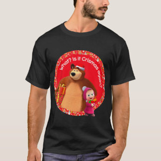 Kinder Masha en het Beer met kerst T-shirt