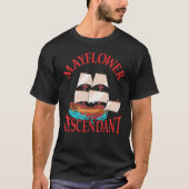 Kinder Mayflower afstammeling scheepshistorie Gesc T-shirt (Voorkant)