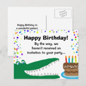 Kinder medische tandheelkundige patiënt Verjaardag Uitnodiging Briefkaart (Voorkant / Achterkant)