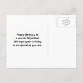 Kinder medische tandheelkundige patiënt Verjaardag Uitnodiging Briefkaart (Achterkant)