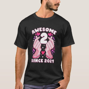 Kinder Meisje 2e Verjaardag, geboren 2021, K-pop h T-shirt