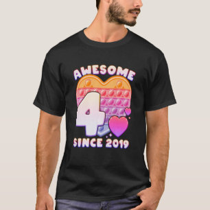 Kinder meisje, 4e verjaardag Geweldige Sinds 2019  T-shirt