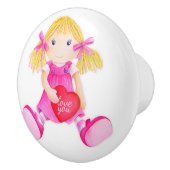 Kinder meisje lap pop waterverf kunst knop handvat (Rechts)